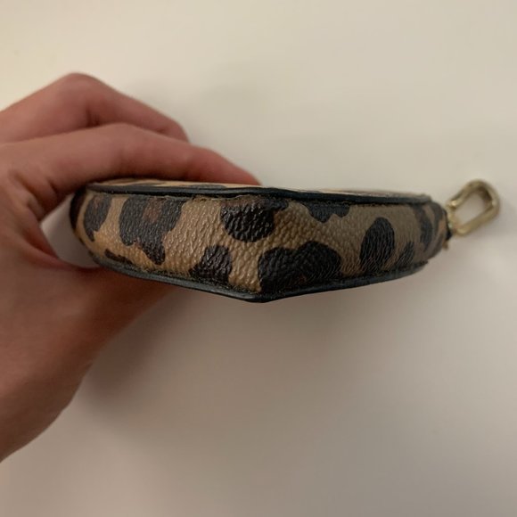 Tory Burch Heart Shaped Leopard Key Fob Coin Purse - Picture 6 of 7
